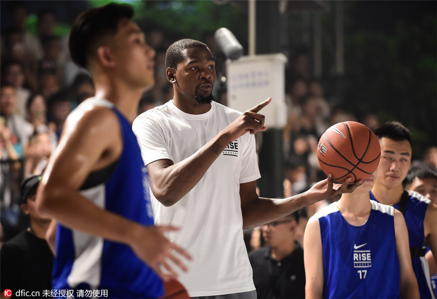 Durant on commercial tour in China after transfer to Warriors