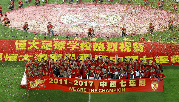 Guangzhou Evergrande win 7th CSL title with two games in hand