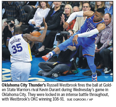 Westbrook on the warpath to outduel old rival Durant