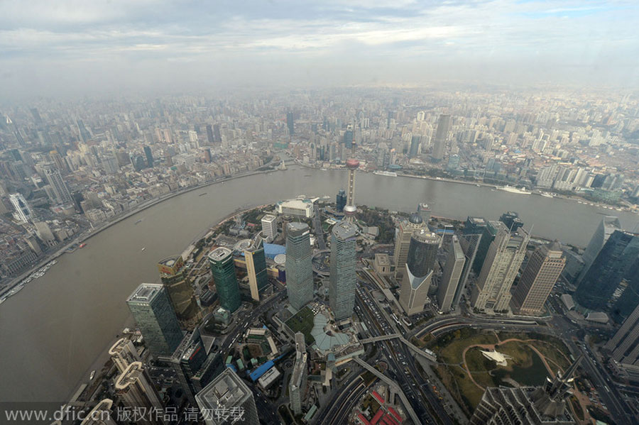 View from the top of Shanghai's tallest tower