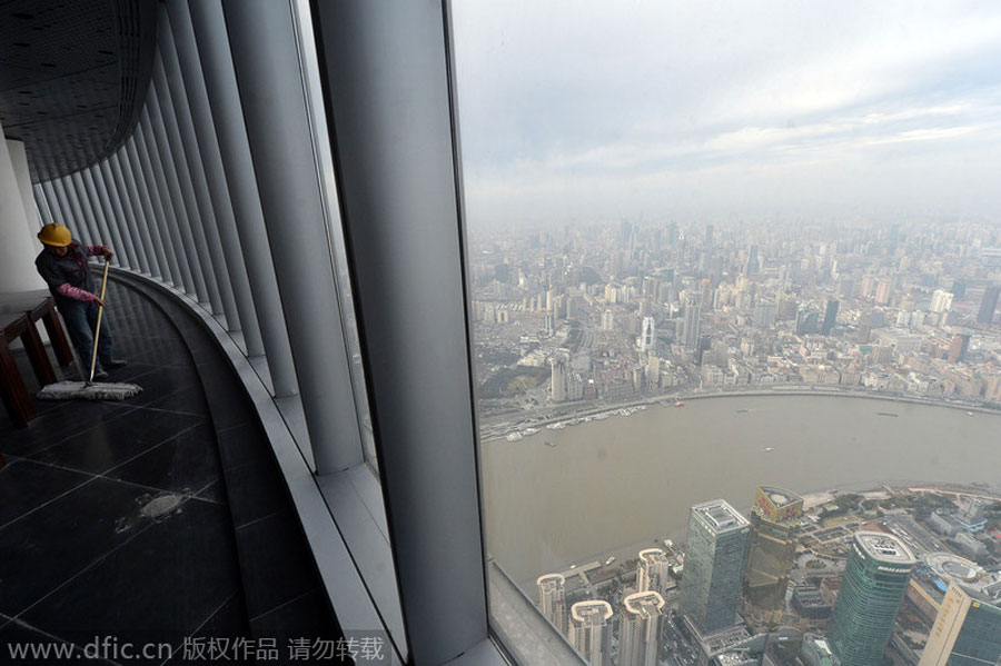 View from the top of Shanghai's tallest tower