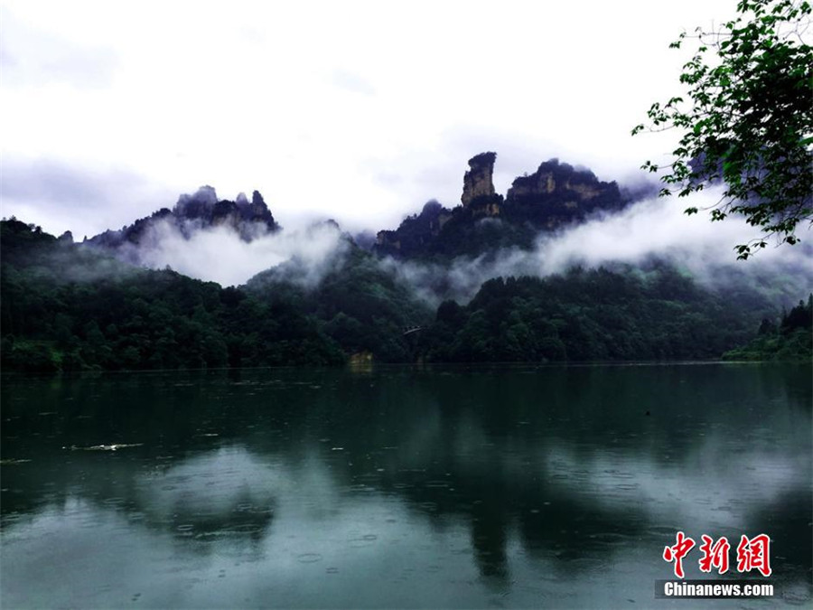 Eye-catching Wulingyuan Scenic Area shrouded by mist