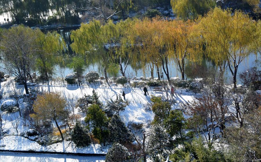 Snow scenery of Daming Lake in Jinan, Shandong province