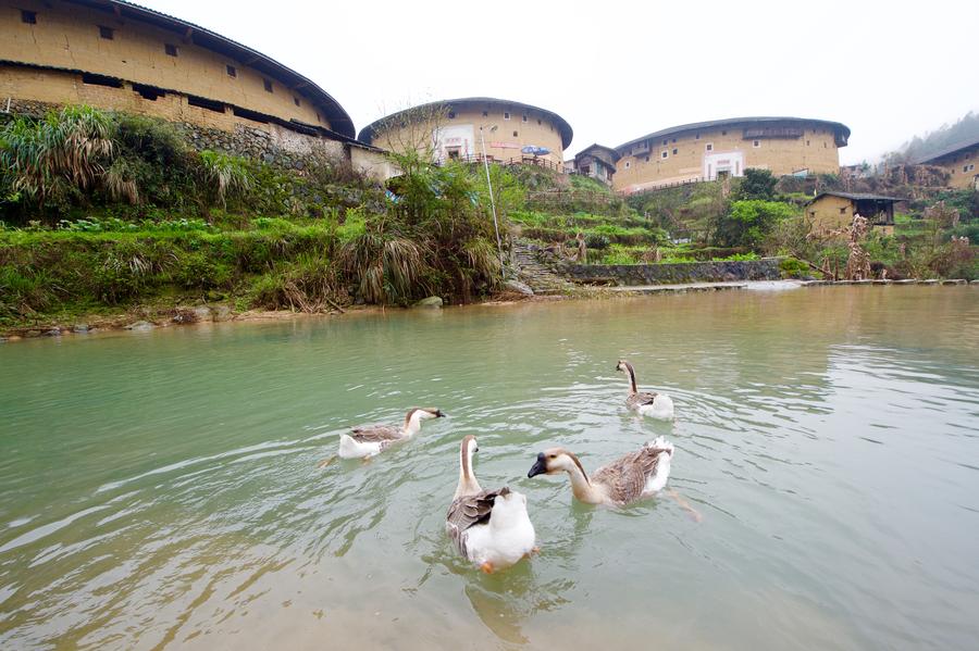 Spring view of Fujian Tulou in SE China
