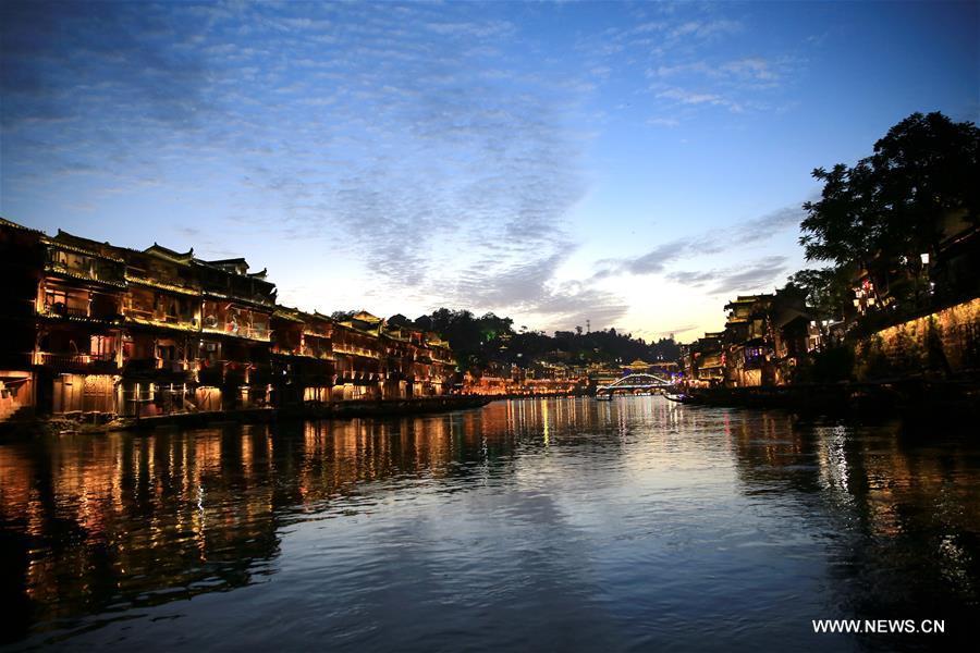 River town scenery of Fenghuang old town in Hunan
