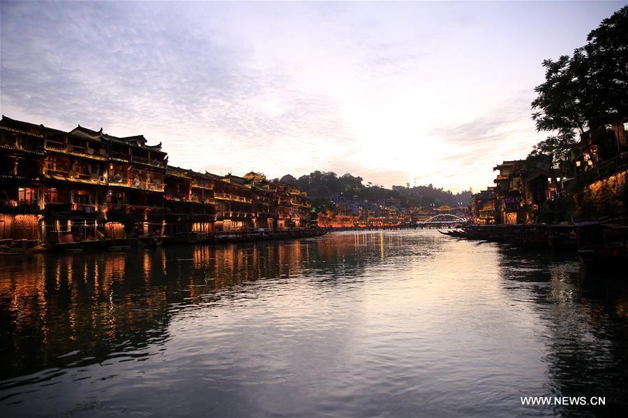River town scenery of Fenghuang old town in Hunan
