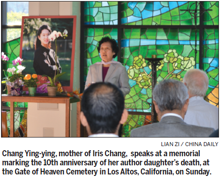 Rape of Nanking author recalled at service