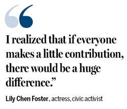 Lily Chen Foster: Actress plays many different roles