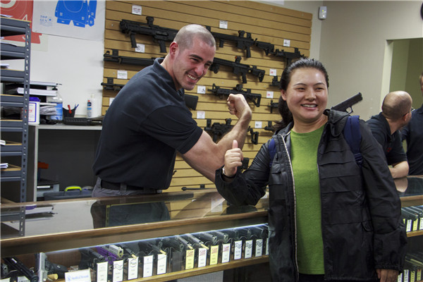 hinese visitors get a thrill out of firing guns in Houston
