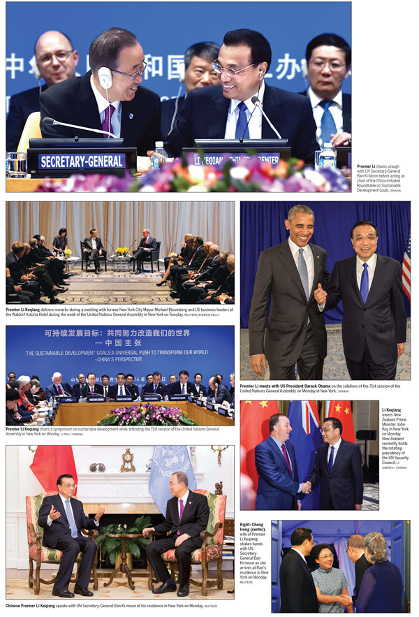 Li delivers China’s goals at UN