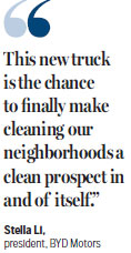 BYD , Wayne launch green neighborhood garbage truck