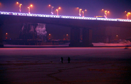The color of snow and ice in Harbin