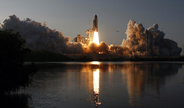 Shuttle Discovery lifts off for last space flight