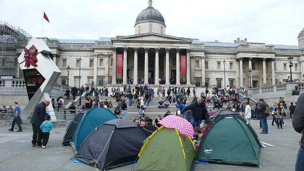 Cuts protest camp set up in London's square