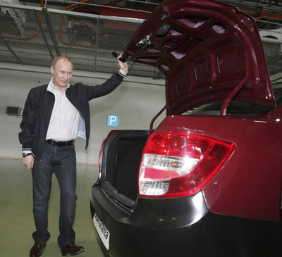 Russian PM test drives Europe's cheapest car