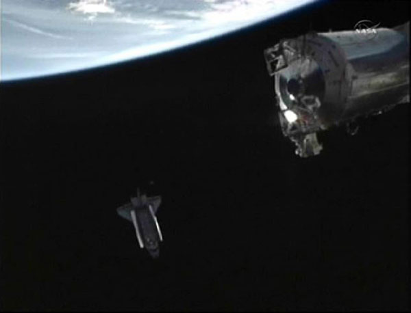 Shuttle Endeavour leaves space station forever