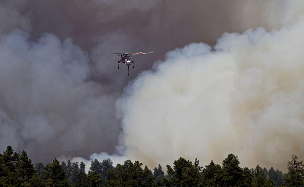New Mexico shaded by wild forest fire