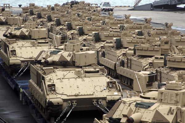 US sends 50 new armored vehicles to South Korea