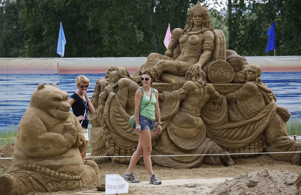 Sand sculptures in Russia's Krasnoyarsk