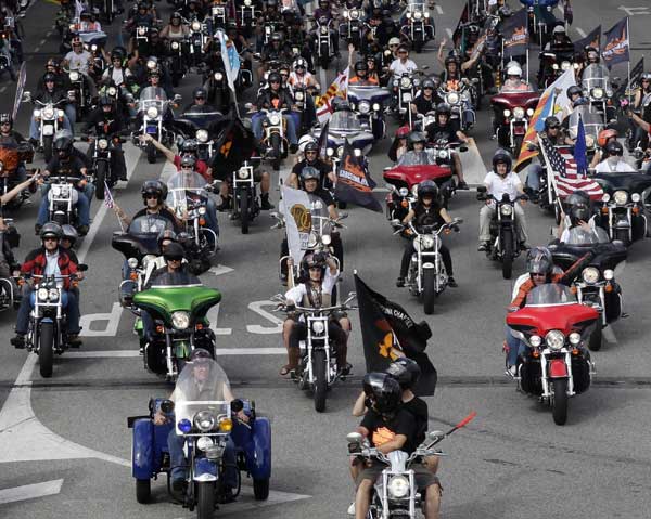 Motorcyclists celebrate Barcelona Harley Days