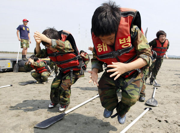 Summer military camp for South Korean kids