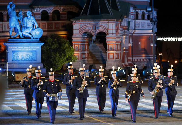 Int'l military music festival rehearsal in Moscow
