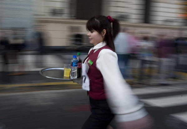 Waiters Race in Buenos Aires