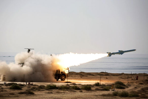 Iran test-fires missiles in Gulf exercise