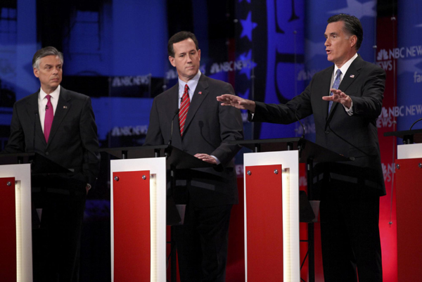 Rivals unleash fire against Republican favorite Romney