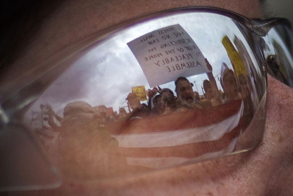 Protest outside Democratic National Convention site