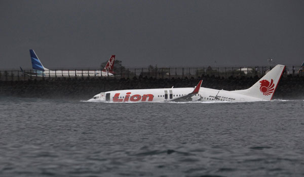 All safe as plane misses Bali runway, lands in sea