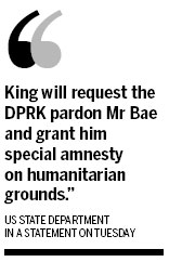 Envoy in DPRK to seek release of US citizen