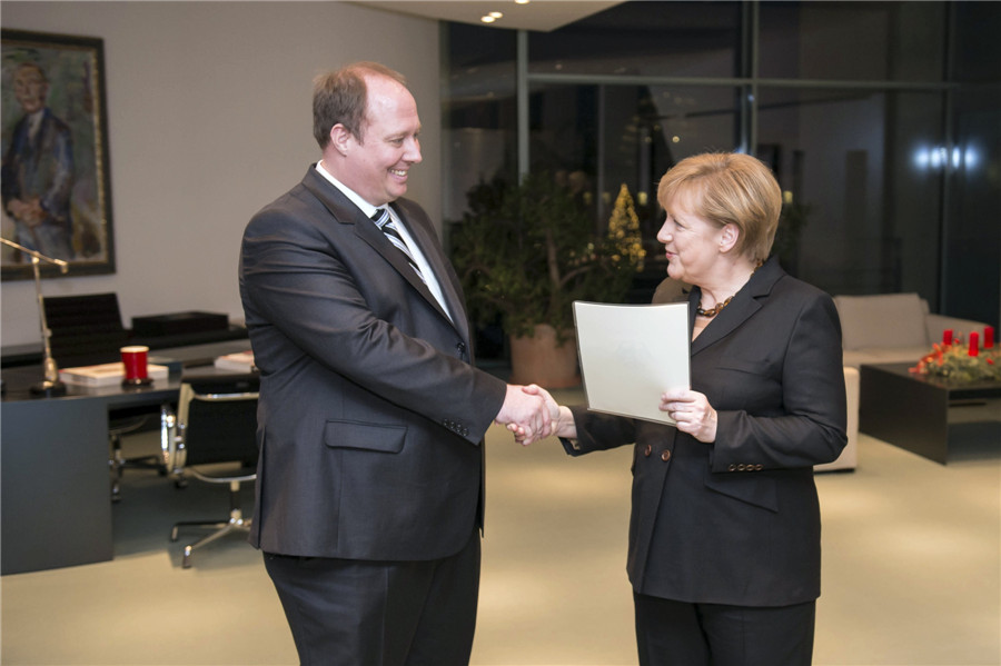 Merkel sworn in as chancellor for a third term