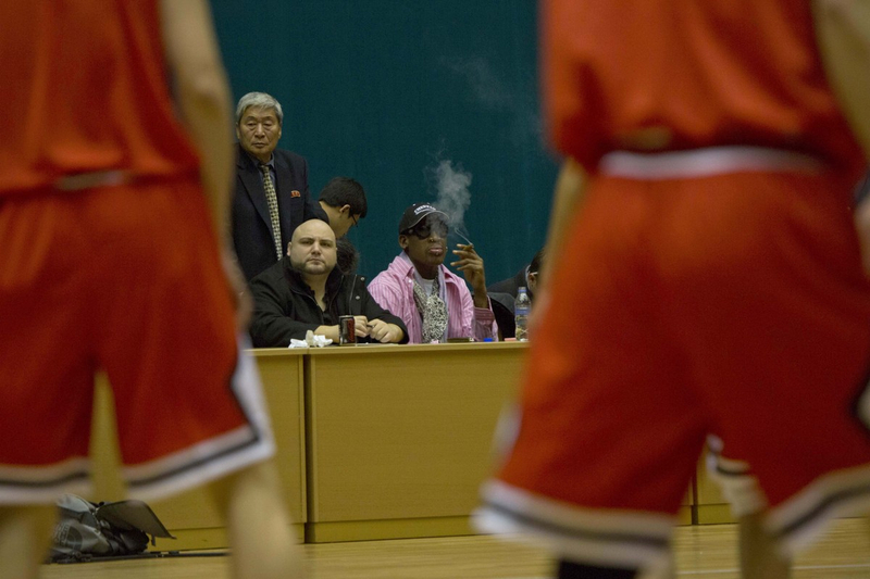 Rodman trains basketball palyers in DPRK