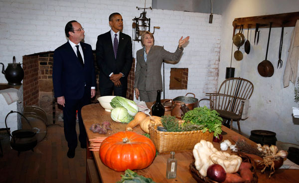 Obama,Hollande make pilgrimage to Jefferson's estate