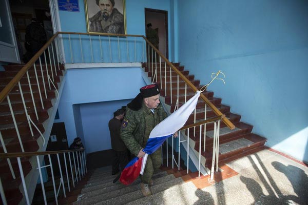 Pro-Russian forces take over Ukraine's naval HQ