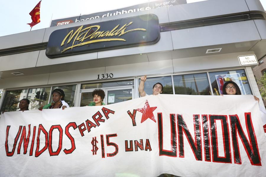 Fast-food workers strike for higher pay