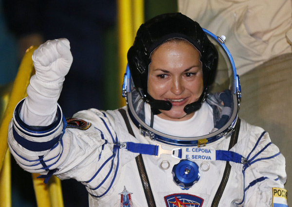 First Russian woman lifts off to space station