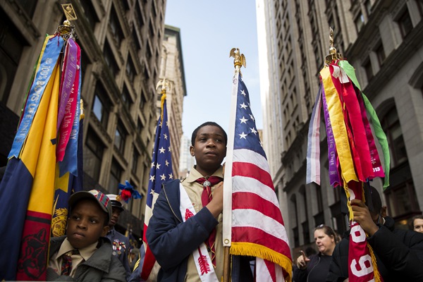 Veterans day parade in the US