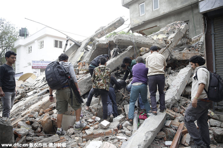 In photos: Strong earthquake struck Nepal