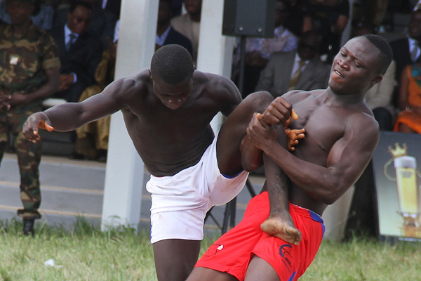 Traditional wrestling show by Kabye people
