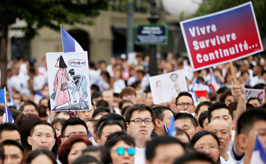 Thousands of Chinese rally in Paris to call for 'security for all'