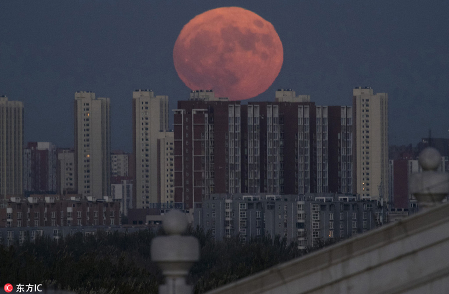 'Supermoon' shines over skies