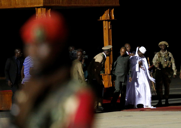 Former Gambian President Jammeh leaves Gambia for Conakry