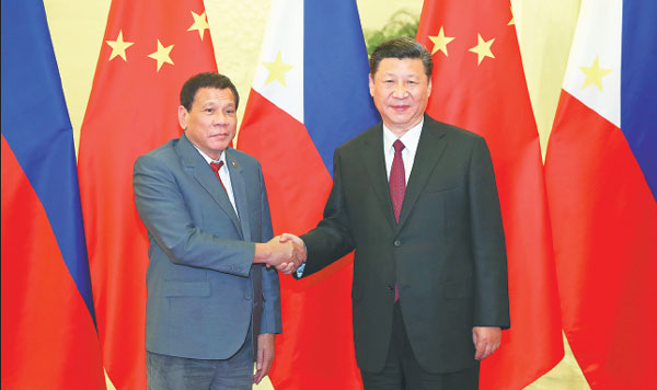 Xi lauds development of healthy Philippine ties