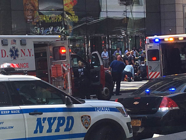 Car rams Times Square pedestrians, causing casualties: witnesses