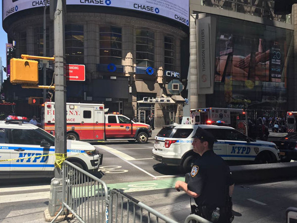 Car rams Times Square pedestrians, causing casualties: witnesses
