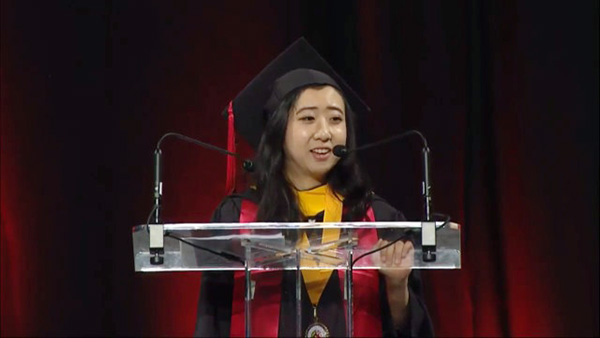 Chinese student slammed for controversial commencement speech