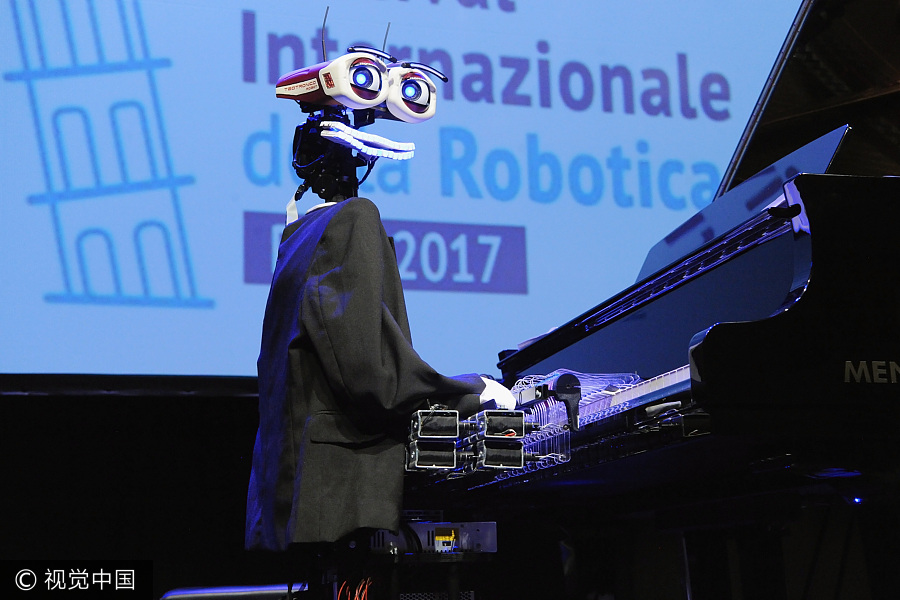 Robots conduct orchestra, play piano, read news