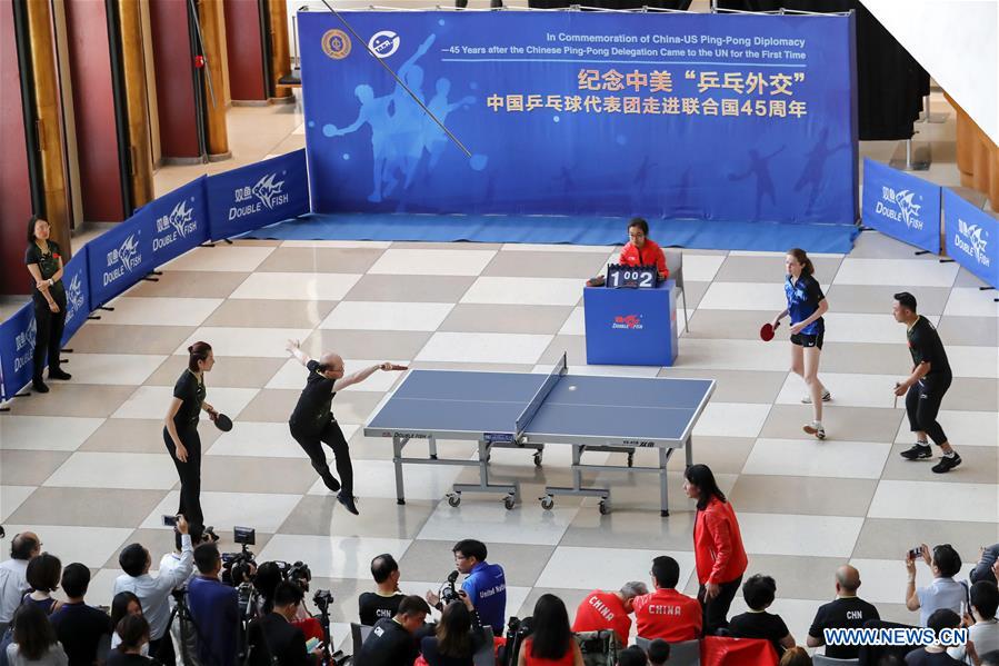 China-US ping-pong diplomacy commemorated in NY, Chicago